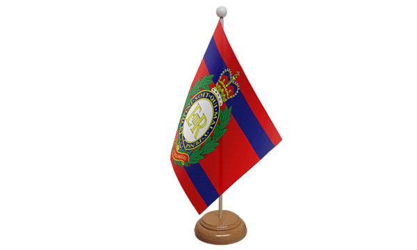 Royal Engineers Corps Small Flag with Wooden Stand
